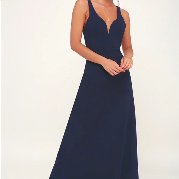 Lulus glamour than this navy maxi sleeveless dress - Picture 1 of 10